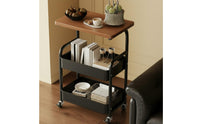 Multifunctional Nightstand with Wheels Space Saving Bedside Storage Trolley Long-Lasting Construction for Bathroom