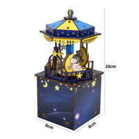 Gift Carousel Melody Box Easy Assembly 3d Wooden Melody Box Festive Decor