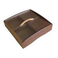 Divided Snack Tray Wood Grain Wooden Tray with Dividers Rectangular Platter for Hosts, Families, Parties, Coffee Table, Countertop