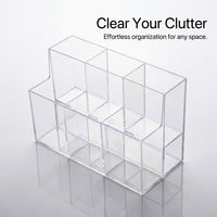 Clear Acrylic Pen Organiser, Transparent Office Organizer for Desk, Display Stand for Students, Multi Compartment