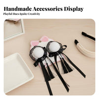 2 Pieces Chinese Design Hair Fastener S Handmade Doll-Like Hair Bun Caps Chinese Design Bun Cover Ribbon Knot Accent Doll-Like