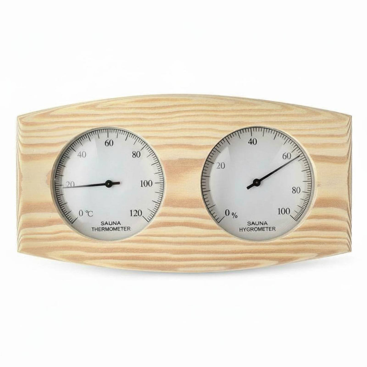 Natural Fir Wood Sauna Thermometer Hygrometer Easy to Read Sauna Room Temperature-Hygrometer Heat Resistant Wooden Temperature Humidity Gauge for Spa