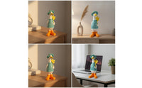 Resin Duck Figurine with Hat Cute Duck Figurine Cartoon Decor Whimsical for Desk, Bookshelf, Bedside Table