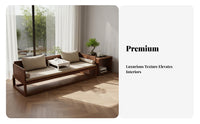 Chinese Design Arhat Bed Four-Season Use Walnut Storage Sofa Removable and Washable Covers Wooden Storage Daybed for Homeowners, Bedroom