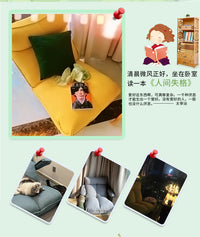 懒人沙发榻榻米床上椅靠背少女女生可爱卧室单人飘窗小型靠椅椅子 卡其色（5档调节） 62x126cm