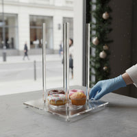 Clear Rotating Donut Stand Stable Acrylic Donut Display Stand Large Capacity Rotating Cake Display Intended for Birthday