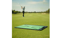 Velvet Golf Hitting Mat with Ball Tray Compact Golf Hitting Mat with Rubber Base Portable Non-Slip for Golfers, Beginners, Home, Backyard