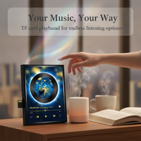 Rotating Record Player Bluetooth Speaker with Ambient Light, Touch Control, High-Fidelity Sound, TF Card Support