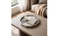 Octagonal Tray Geometric Tray with Patchwork Surface Decorative for Living Room