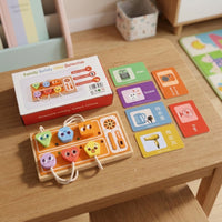 Wooden Busy Board Young Child Busy Board Tactile for Travel, Young Children