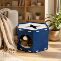 Hexagonal Cat Condo Multi Functional Activity Center Cozy Bed for Kittens