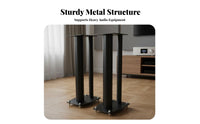 2 Pieces All-Metal Construction Bookshelf Speaker Stand Vibration Isolation Bookshelf Speaker Holder Heavy Duty Studio Monitor Stand Acoustic Design for Audiophiles, Home Theater Enthusiasts, Music Producers