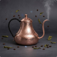 Handmade Copper Coffee Pot Vintage Style Copper Pouring over Kettle All Stovetops Cookware for Camping, Outdoor