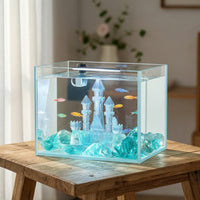 Underwater Habitat Ornament Translucent Aquarium Scene Component Clear Desktop Display Piece for Aquascapers, Bedside Table, Living-Room Shelf