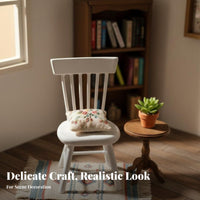 Realistic Design 1/12 Scale Table and Chairs DIY Craft 1/12 Scale Dollhouse Chair Artisan-Made Dollhouse Dining Set Long-Lasting for Miniaturists, Collectors, Hobbyists, Model Making, Dioramas