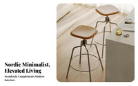 Nordic Design Adjustable rotating Counter Chair Minimalist and design Adjustable Pedestal Stool Stable Round Base Bar Seating Built-in Footrest for homeowners, Adults, Kitchen Island, Cafe, Pub