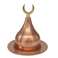Copper Sugar Bowl Matching Tray Copper Sugar Dish Seasoning Container Bell-Shaped Storage Jar Antique Design