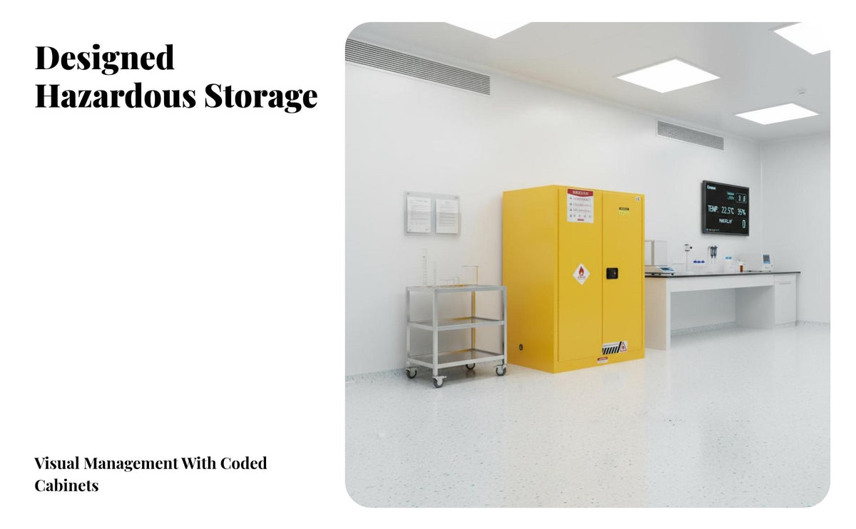 Storage Cabinet Fire-Resistant Cabinet Leak-Resistant Industrial Locker for Lab Technicians, Scientific Workspace, Workshop, Garage