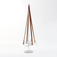 Creative Leather Belt Metal Candle Holder with Abstract Floating Design