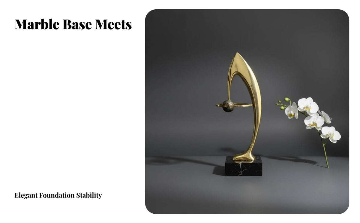 Luxury Accent Piece Saturn Circle Figurine Modern Metal Ornament for Living Room, Hotel Lobby, Entryway