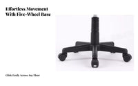 Space-Saving Design Armless Low-Back Task Chair Adjustable Height Desk Seat Ergonomic Office Furniture 360-Degree Swivel for Students, Adults, Teenagers, Small Areas, Study Room, Bedroom