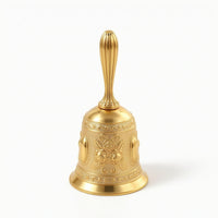 Hand Bell with Handle Embossed Metal Hand Bell Polished for Classrooms