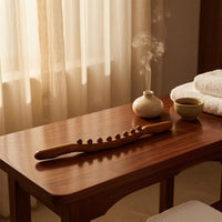 Handheld Wooden Massage Stick Tapered Beaded Massage Stick Polished Physical Wellness Tool Portable