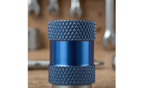 Blue Anodized Drill to Screwdriver Adapter Knurled Grip Male Thread to Hex Shank Adapter Metal Threaded Connector Compact