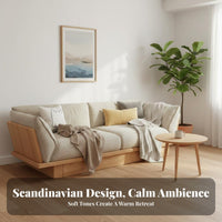 3-Seater Sofa Minimalist Design 3-Seater Fabric Settee Latex padding cushioning Couch for Apartment Dwellers, Small Families, Bedroom