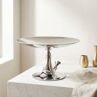 Fruit Tray with Pedestal Stainless Steel Pedestal Bowl Mirror Polished Serving Stand for Hosts, Dining Table, Kitchen Countertop