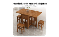 Seats 4 to 6 People expandableable Gateleg Console Foldable Design transformable Console Table Space-Saving Dining Furniture Multi-Functional for Small Families, Apartment Dwellers, Students, Kitchen, Living Room, Home Office, Entryway