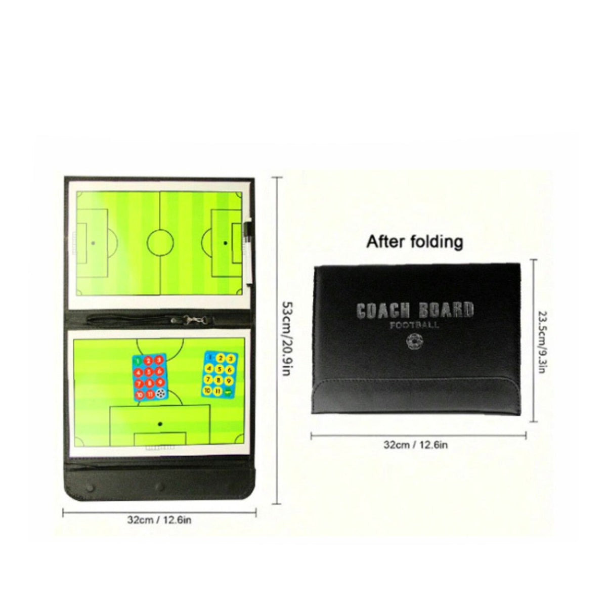 Double-Sided Attachable Coaching Board Sturdy Construction Soccer Strategy Board Water-Resistant for Locker Room
