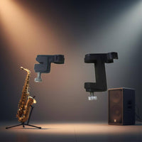 Secure Hold Saxophone Mic Holder Versatile Mounting Instrument Audio Pickup Clip Lightweight Design Instrument Mic Clamp Easy Single-Hand Operation for Saxophonists