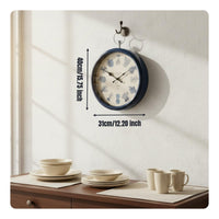 French Country Timepiece Quiet Mechanism Round Decorative Clock Operated Vintage Wall Timepiece Clock for Cafe