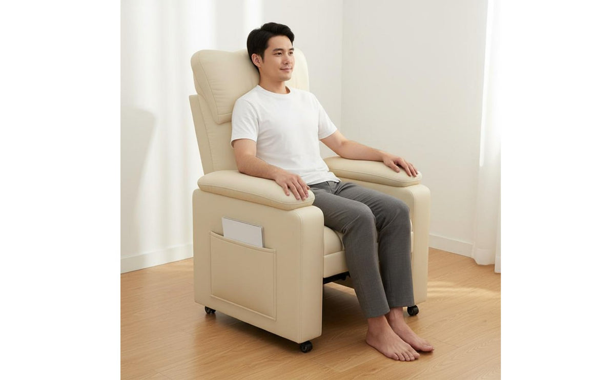 90°-180° Recline Gaming Sofa Chair Thick Padded Cushion Gaming Chair with Footrest Long-Lasting Metal Base Swivel Lazy Sofa Side Storage Pocket for Gamers