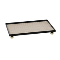 Faux Leather Tray Multi-Functional Tray with Ball Feet Home Decor for Vanity, Dresser, Countertop