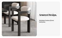 Hornrear Design Chair Sturdy Wood Frame Dining Armchair Minimalist Aesthetic Ergonomic Rearrest for Homeowners, Office