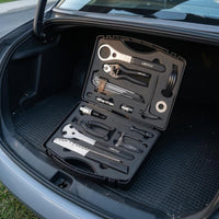 Cycling Repair Tool Box Foam Compartments Bike Tool Kit Bike Repair Tools Easy to Use Sports Equipment Long-Lasting Steel