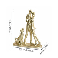 Heartwarming Design Human Dog Sculpture Gift Idea Human Dog Statue Artistic Minimalist Couple Figurine Modern for Desk, Shelf, Living Room