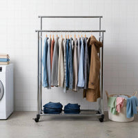 Stainless Steel Clothes Rack Rust-Resistant Freestanding Garment Rack Large Capacity Home Storage for Outdoor