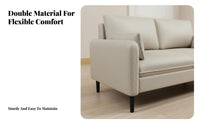 Modern Design Straight-Line 3-Seater Sofa Soft Upholstery Living Room Furniture Easy to Clean Couch High-Resilience Filling for Apartment Dwellers, Young Adults, Homeowners, Small Areas, Reception Area, Office