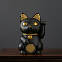 Welcoming Cat Classic Resin Auspicious Cat Cute Ornament for Desktop