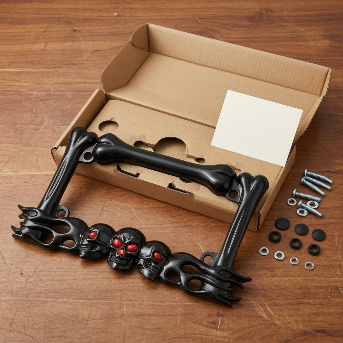 Skull License Plate Frame Accents Vehicle Accessory Easy Install
