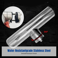 Fishing Rod Stand, Stainless Steel, Nautical Accessory, Adjustable Angle, Anti-Theft Mount