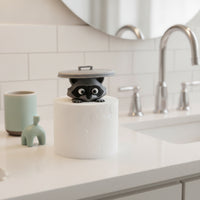 Raccoon Bathroom Tissue Holder Playful Bathroom Accent Quirky for Shelf Display