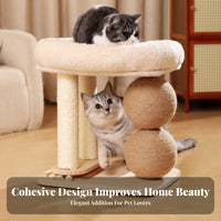 Padded Rim Cat Scratching Tree Compact Cat Climbing Tree Sturdy