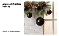 24 Pieces Black Christmas ornament Set Electroplated Hanging Bauble Multi-Finish