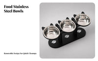 Stable Triple Bowl Pet Feeder