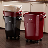 Large Capacity Trash Can for Kitchen, No Lid, with Wheels, Movable, for Food Waste, Cleaning, Household