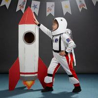 Astronaut Wearable Costume 3D Details Kids Space Explorer Jetpack Outfit Child's Space Voyager Costume for Children, Role Play, School Plays